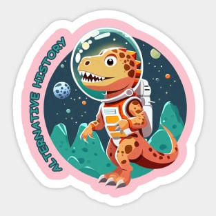 dinosaur astronaut Sticker